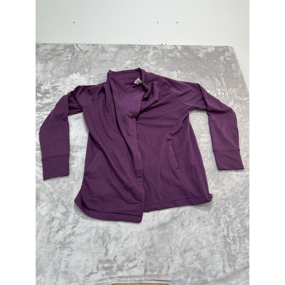 Jockey Blazer Open Women's Size Large Long Sleeve Casual Purple Slit Sleeve EUC